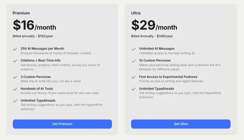 HyperWrite AI Review: HyperWrite AI Pricing Plans